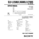 Sony SLV-LX500, SLV-LX700S Service Manual