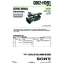 Sony HDR-FX1, HDR-FX1E, Q002-HDR1 (serv.man4) Service Manual